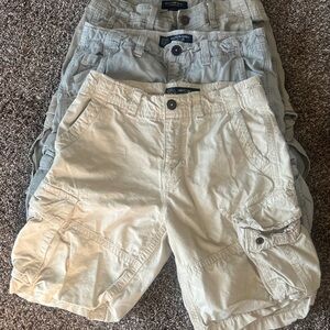 Men's Cargo Shorts - Cream and Gray